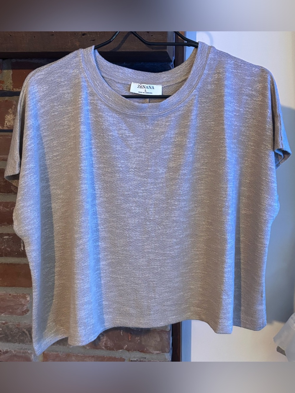 Zenana Outfitters Gray Boxy midi Crop Top - Picture 4 of 14